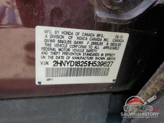 2HNYD18251H539627 2001 ACURA MDX photo no. 13
