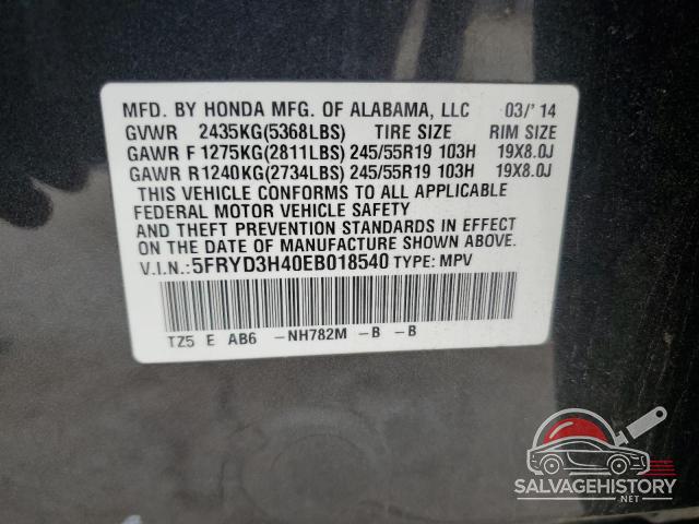 5FRYD3H40EB018540 2014 ACURA MDX photo no. 13