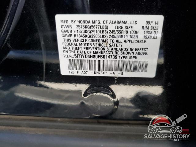 5FRYD4H80FB014739 2015 ACURA MDX photo no. 13