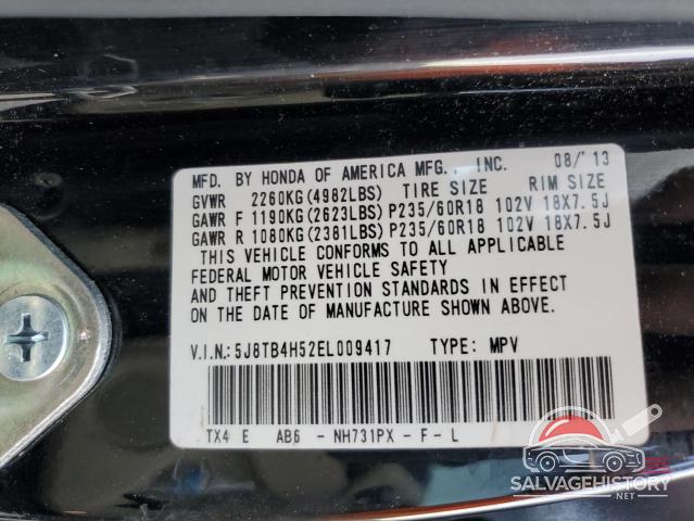 5J8TB4H52EL009417 2014 ACURA RDX photo no. 13