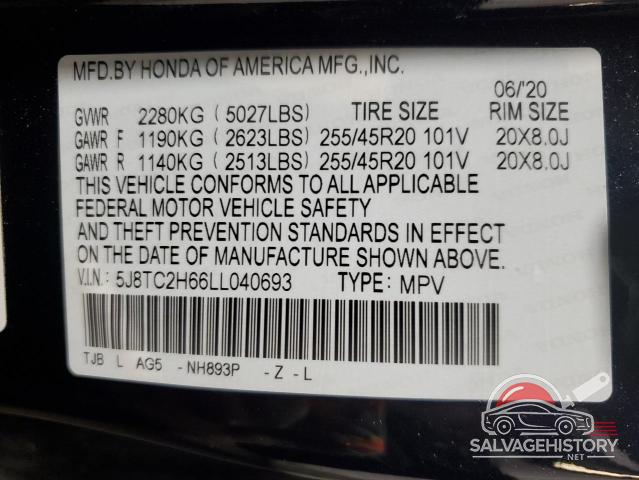 5J8TC2H66LL040693 2020 ACURA RDX photo no. 13