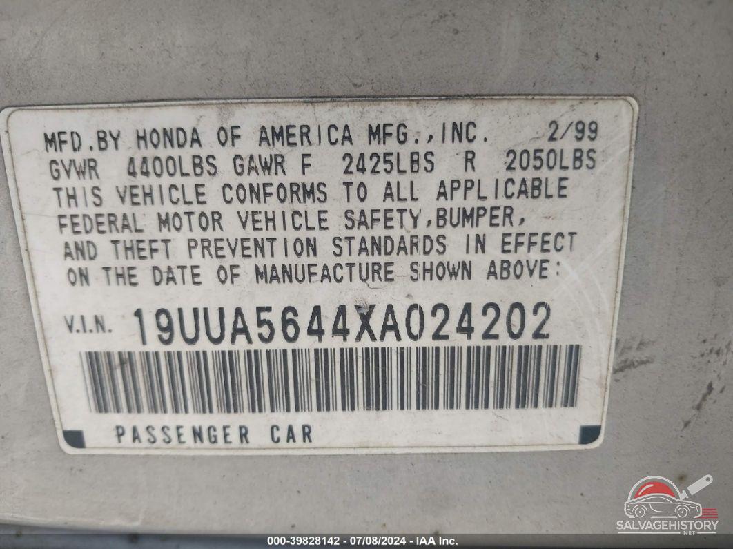 19UUA5644XA024202 1999 ACURA TL photo no. 9