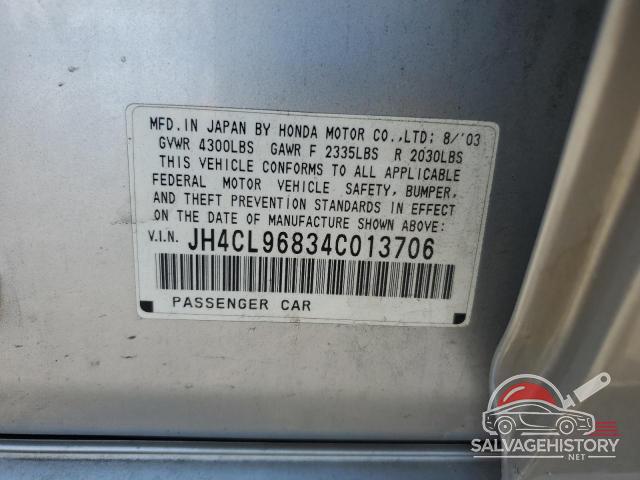 JH4CL96834C013706 2004 ACURA TSX photo no. 12