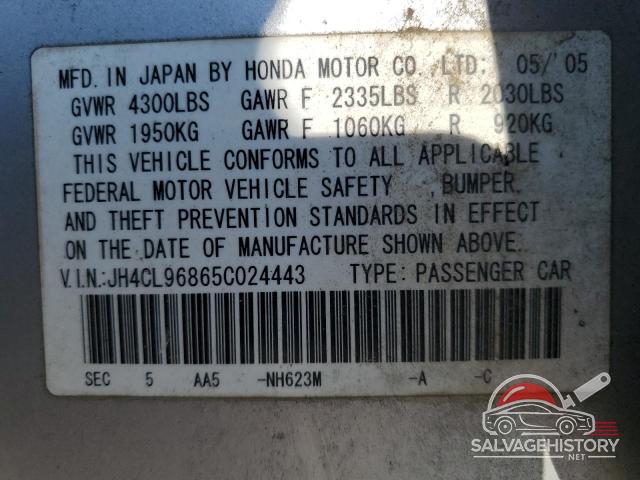 JH4CL96865C024443 2005 ACURA TSX photo no. 12