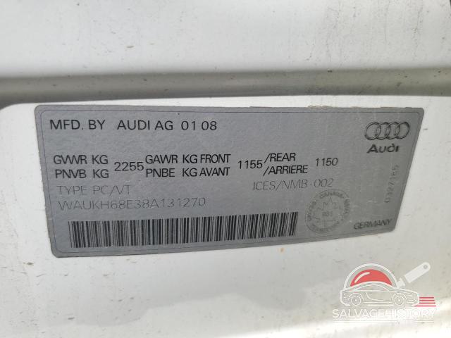 WAUKH68E38A131270 2008 AUDI A4 photo no. 13