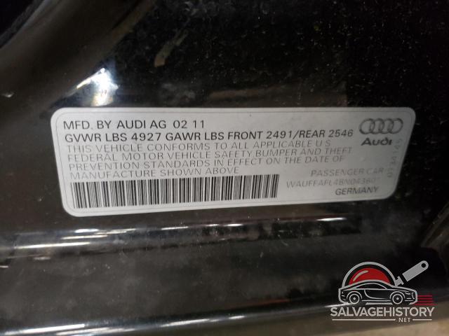 WAUFFAFL4BN043601 2011 AUDI A4 photo no. 12
