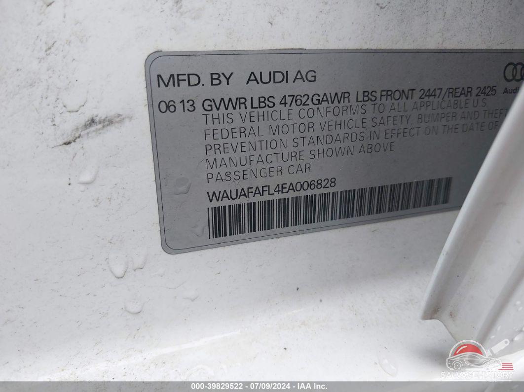 WAUAFAFL4EA006828 2014 AUDI A4 photo no. 9