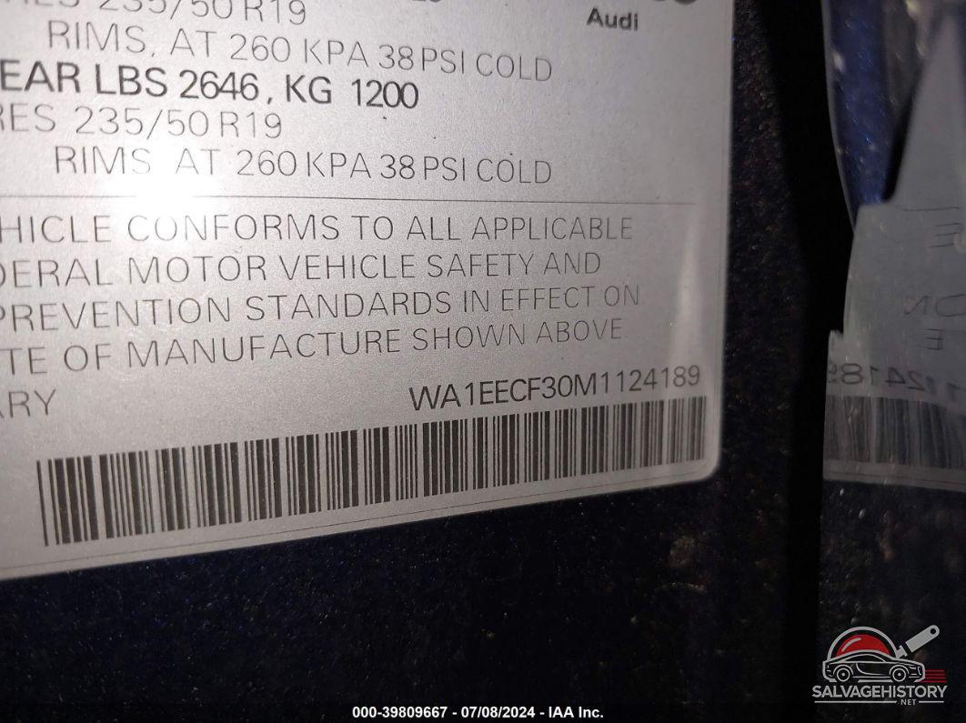 WA1EECF30M1124189 2021 AUDI Q3 photo no. 9