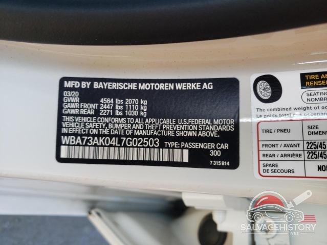 WBA73AK04L7G02503 2020 BMW 2 SERIES photo no. 12