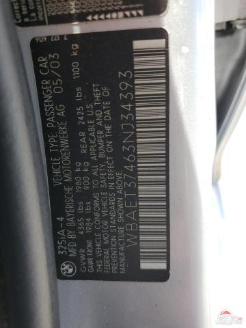 WBAET37463NJ34393 2003 BMW 3 SERIES photo no. 12