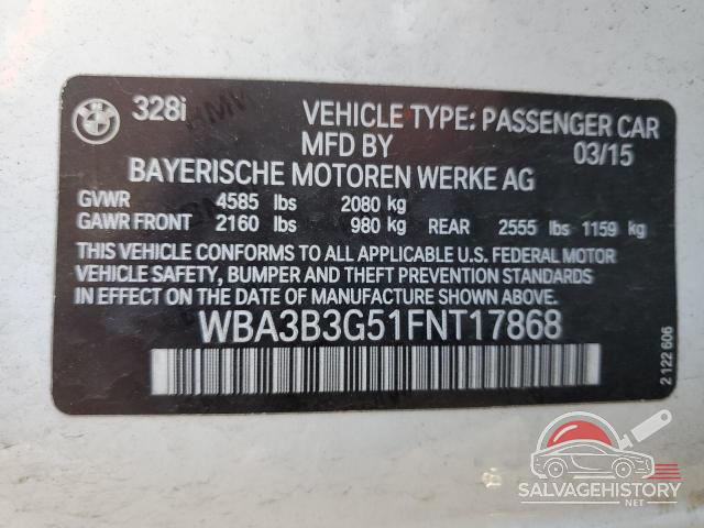 WBA3B3G51FNT17868 2015 BMW 3 SERIES photo no. 12