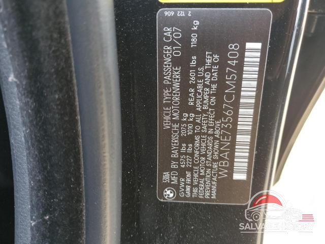 WBANE73567CM57408 2007 BMW 5 SERIES photo no. 12