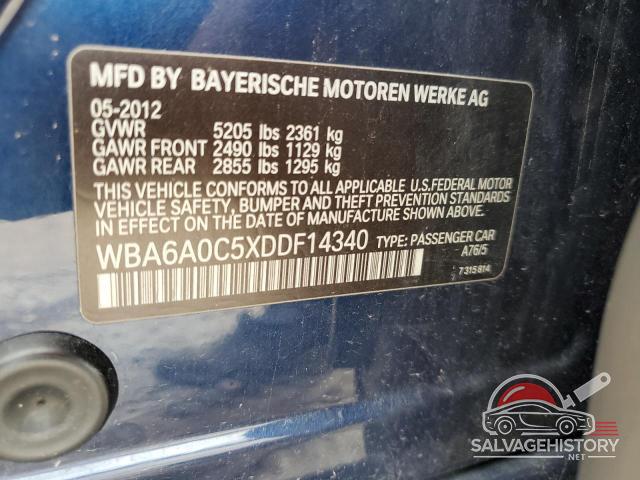 WBA6A0C5XDDF14340 2013 BMW 6 SERIES photo no. 12
