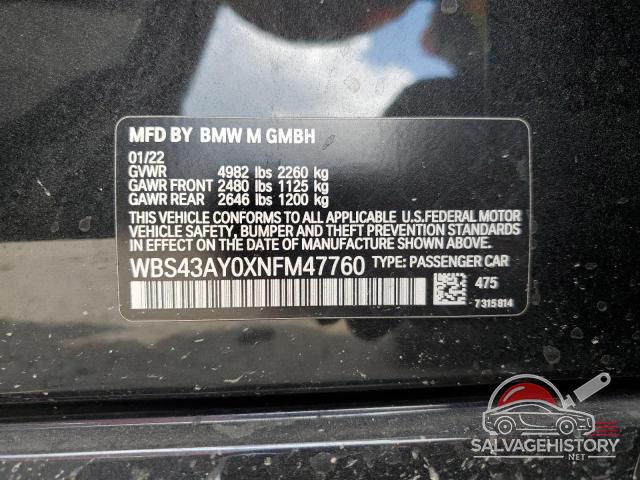 WBS43AY0XNFM47760 2022 BMW M3 photo no. 12