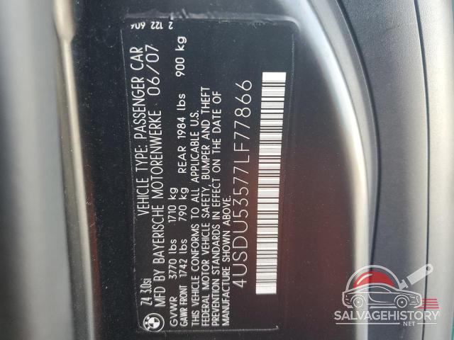 4USDU53577LF77866 2007 BMW Z4 photo no. 12