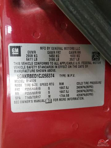 5GAKRBED1CJ266374 2012 BUICK ENCLAVE photo no. 13