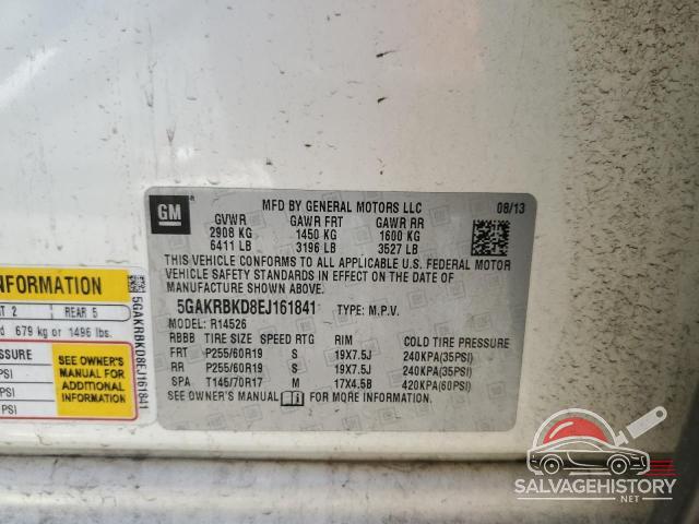 5GAKRBKD8EJ161841 2014 BUICK ENCLAVE photo no. 13