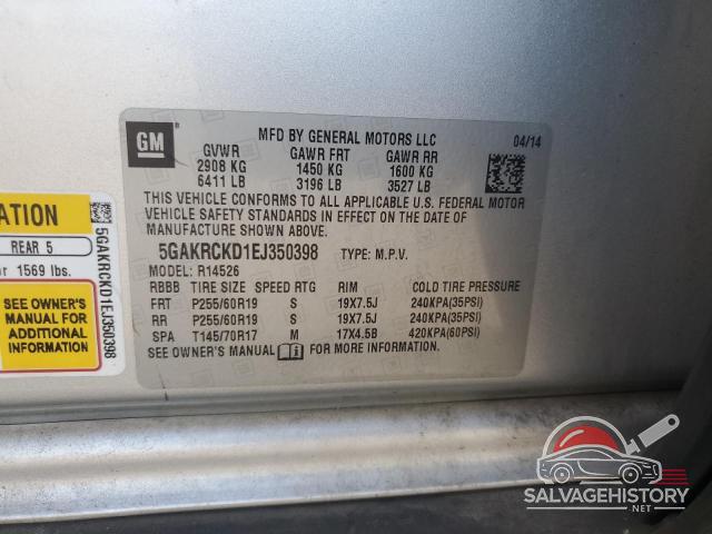 5GAKRCKD1EJ350398 2014 BUICK ENCLAVE photo no. 13