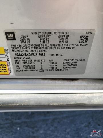 5GAKVBKD1EJ316984 2014 BUICK ENCLAVE photo no. 13