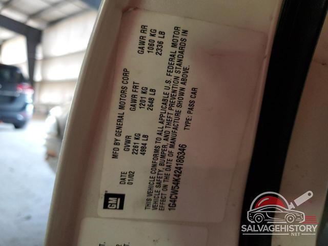 1G4CW54K424186346 2002 BUICK PARK AVE photo no. 12