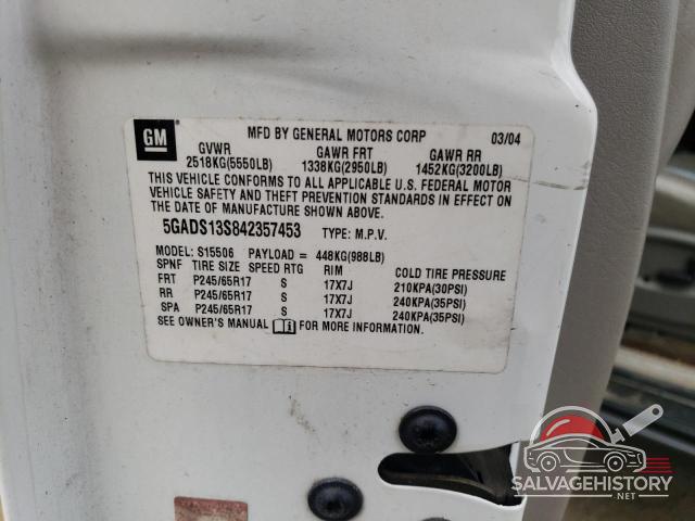 5GADS13S842357453 2004 BUICK RAINIER photo no. 13
