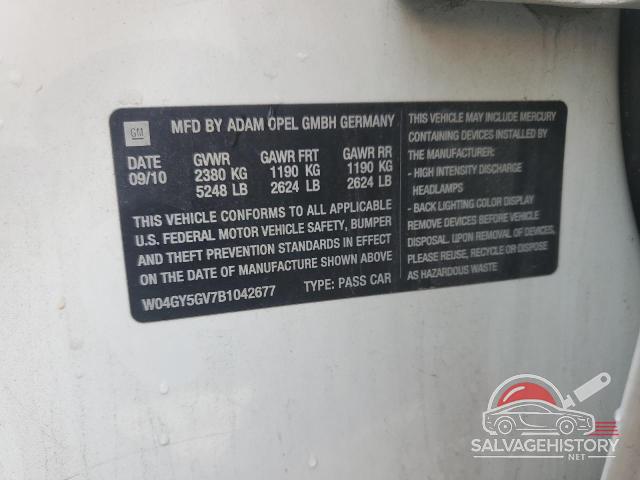 W04GY5GV7B1042677 2011 BUICK REGAL photo no. 12