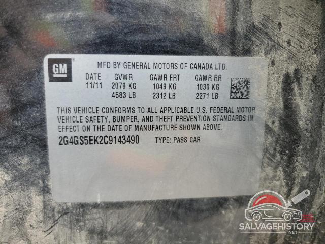 2G4GS5EK2C9143490 2012 BUICK REGAL photo no. 12