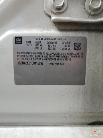 1G6DA5E51C0116699 2012 CADILLAC CTS photo no. 13