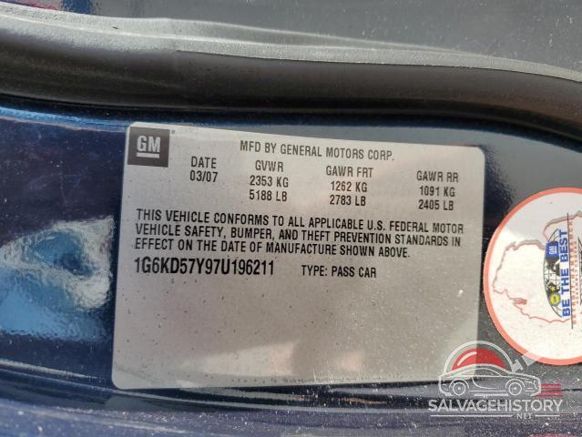 1G6KD57Y97U196211 2007 CADILLAC DTS photo no. 12