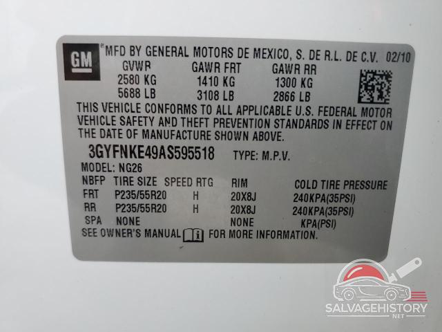 3GYFNKE49AS595518 2010 CADILLAC SRX photo no. 13