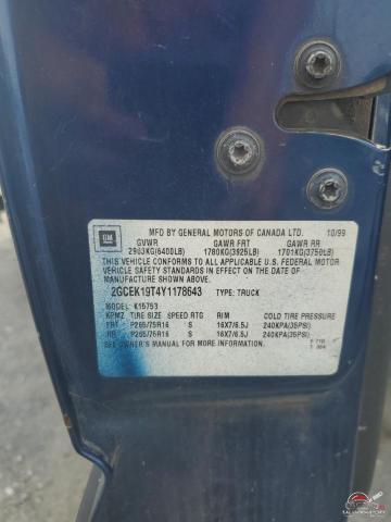 2GCEK19T4Y1178643 2000 CHEVROLET ALL Models photo no. 12