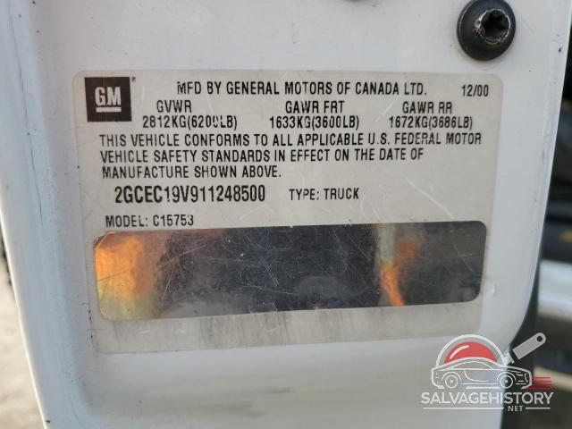 2GCEC19V911248500 2001 CHEVROLET ALL Models photo no. 12