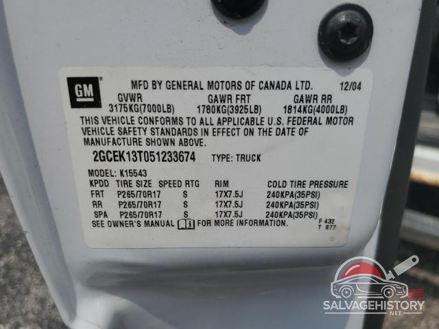 2GCEK13T051233674 2005 CHEVROLET ALL Models photo no. 12