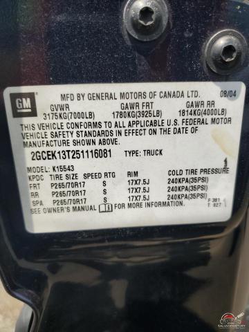 2GCEK13T251116081 2005 CHEVROLET ALL Models photo no. 12