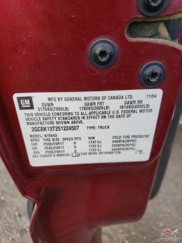 2GCEK13T251224507 2005 CHEVROLET ALL Models photo no. 12