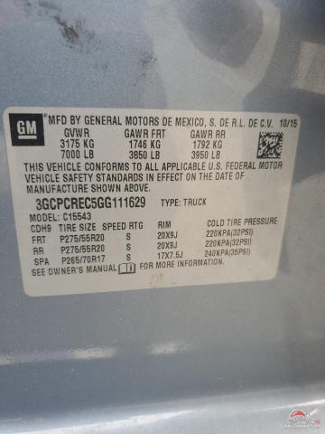 3GCPCREC5GG111629 2016 CHEVROLET ALL Models photo no. 13