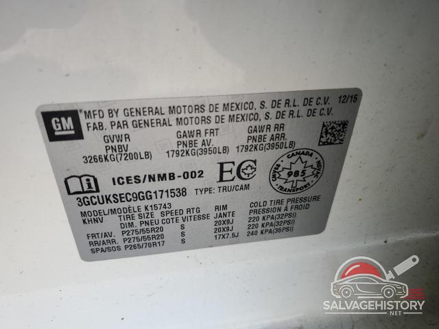 3GCUKSEC9GG171538 2016 CHEVROLET ALL Models photo no. 12