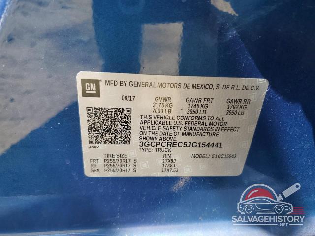 3GCPCREC5JG154441 2018 CHEVROLET ALL Models photo no. 12