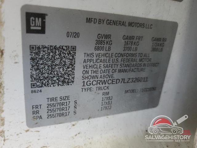 1GCRWCED7LZ326011 2020 CHEVROLET ALL Models photo no. 13