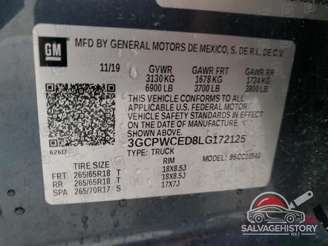 3GCPWCED8LG172125 2020 CHEVROLET ALL Models photo no. 12
