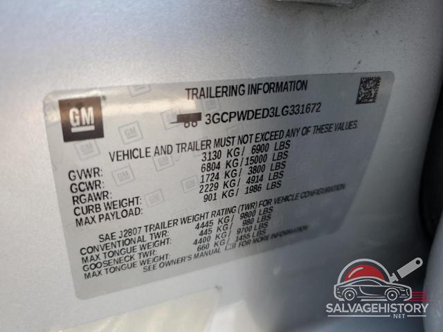 3GCPWDED3LG331672 2020 CHEVROLET ALL Models photo no. 12