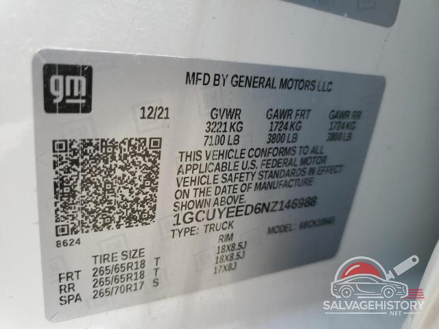 1GCUYEED6NZ146988 2022 CHEVROLET ALL Models photo no. 12