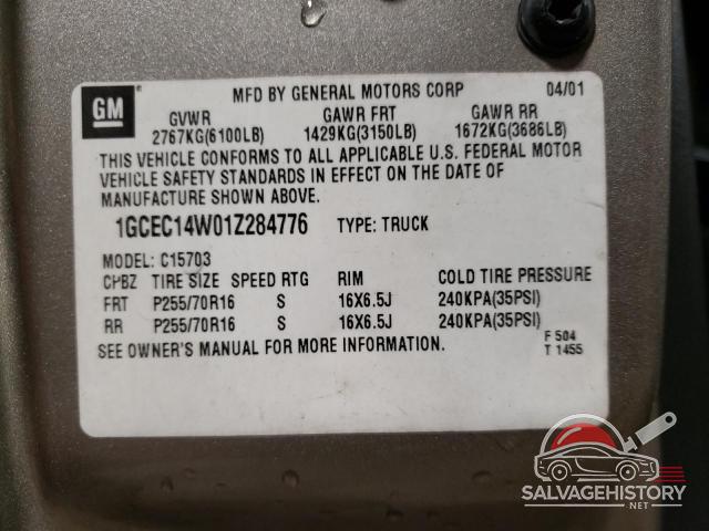 1GCEC14W01Z284776 2001 CHEVROLET All Models photo no. 12