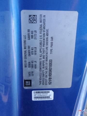 1G1FB1RX6H0180633 2017 CHEVROLET CAMARO photo no. 12