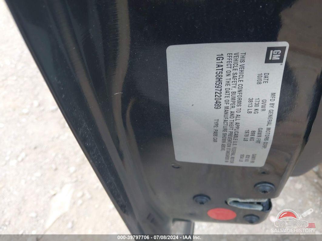 1G1AT58H597220489 2009 CHEVROLET COBALT photo no. 9