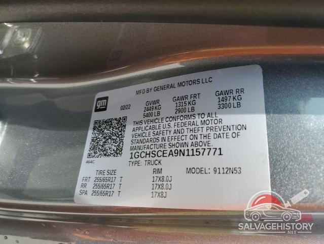1GCHSCEA9N1157771 2022 CHEVROLET COLORADO photo no. 13
