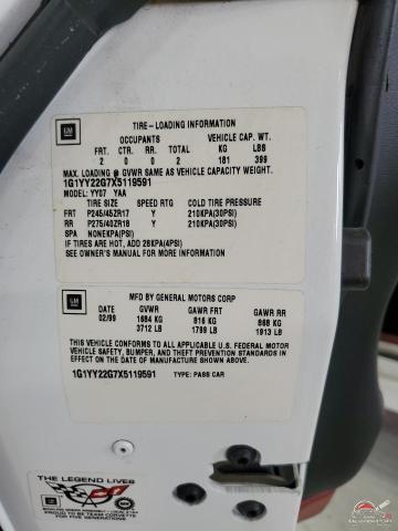 1G1YY22G7X5119591 1999 CHEVROLET CORVETTE photo no. 12