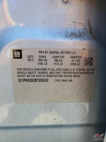 1G1PH5S92B7286632 2011 CHEVROLET CRUZE photo no. 12