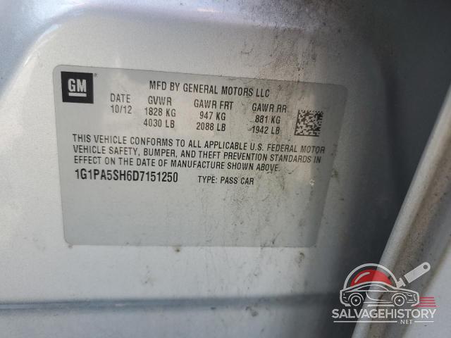 1G1PA5SH6D7151250 2013 CHEVROLET CRUZE photo no. 12