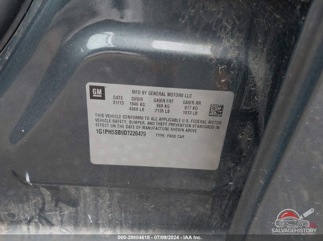 1G1PH5SB9D7226479 2013 CHEVROLET CRUZE photo no. 9